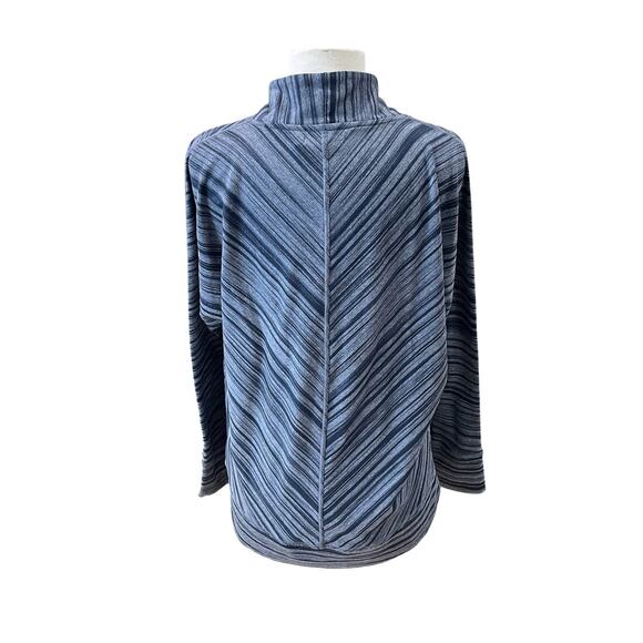 Prana Gray/Blue Stripe Paradiso Open Wrap Cardigan Cocoon Women's Size X-Large - Picture 2 of 10
